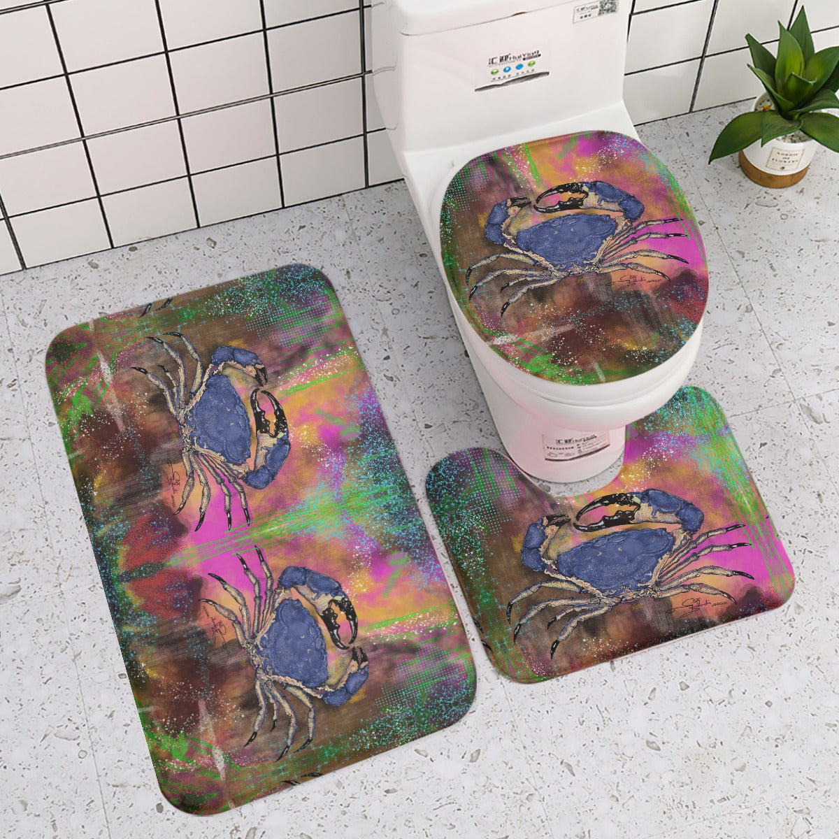 PSYCHADELIC CRAB Three-piece toilet