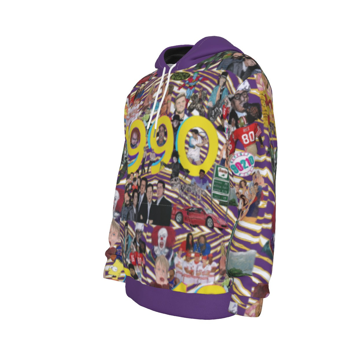 1990 All-Over Print Men's Pullover Hoodie