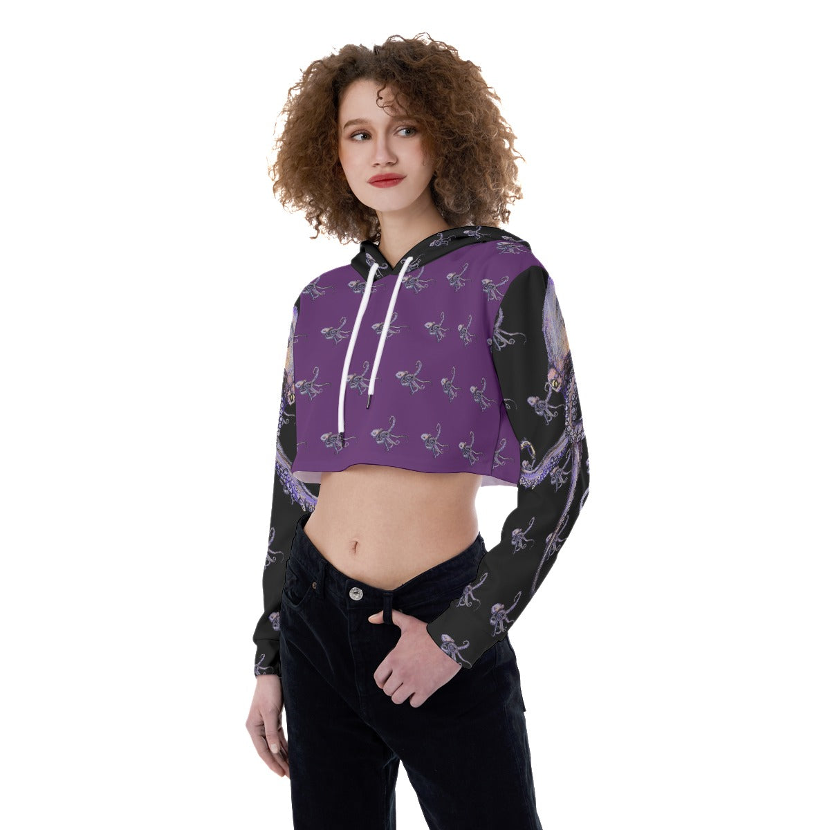 Aquatic Ambience Women's Crop Top Hoodie